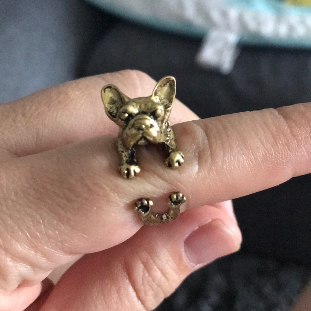 Frenchie Hug Open Ring